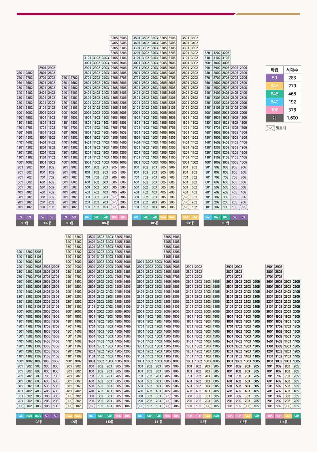 동호수배치도
