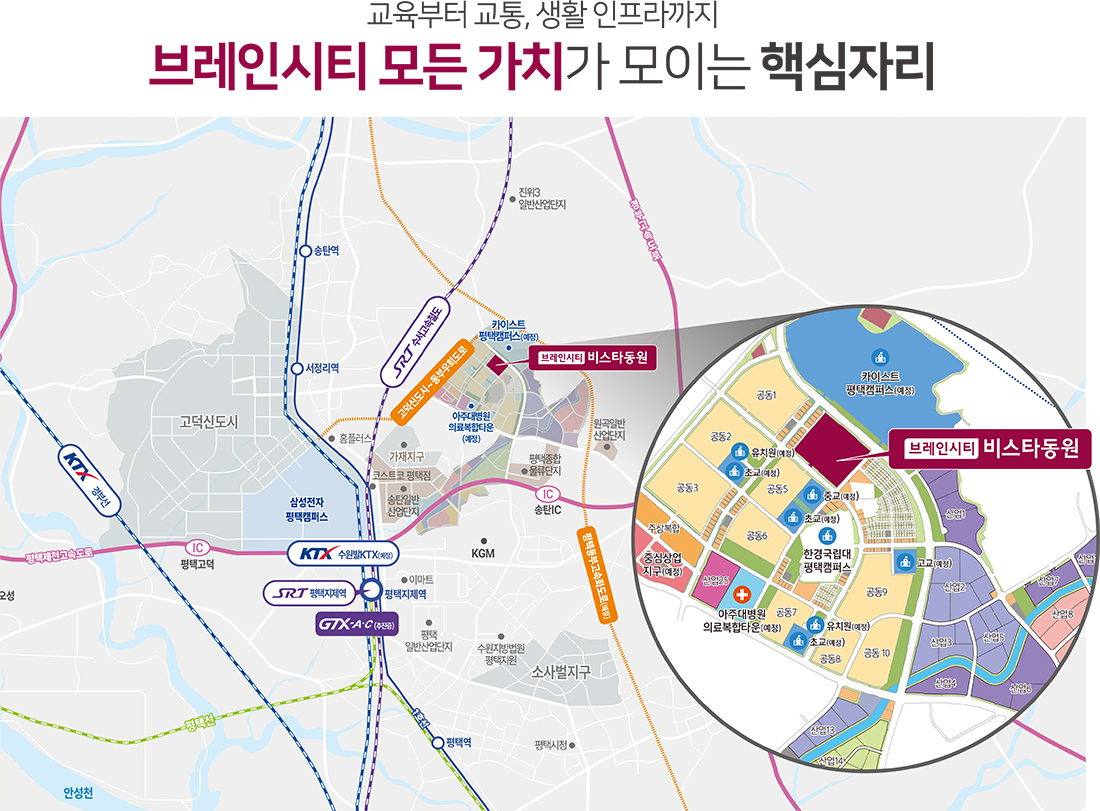 평택 브레인시티 비스타동원 입지환경